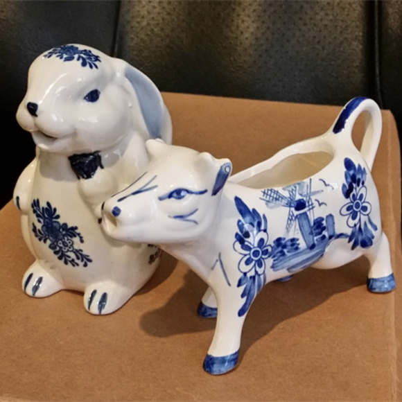 JSNY Taiwan vintage lot 2 creamers bunny cow - Picture 1 of 5